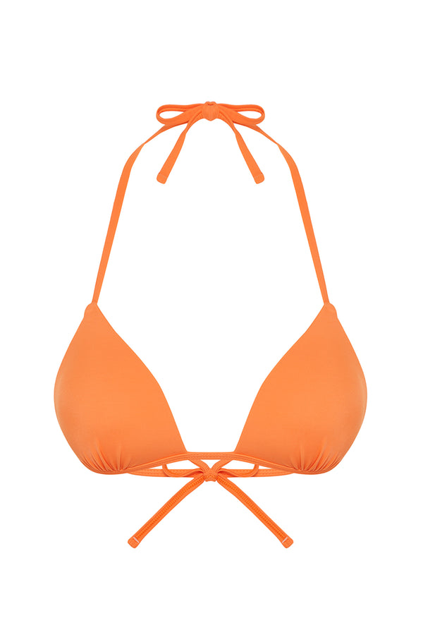 Trendyolmilla Women's Orange Plain Fixed Cup Bikini Top