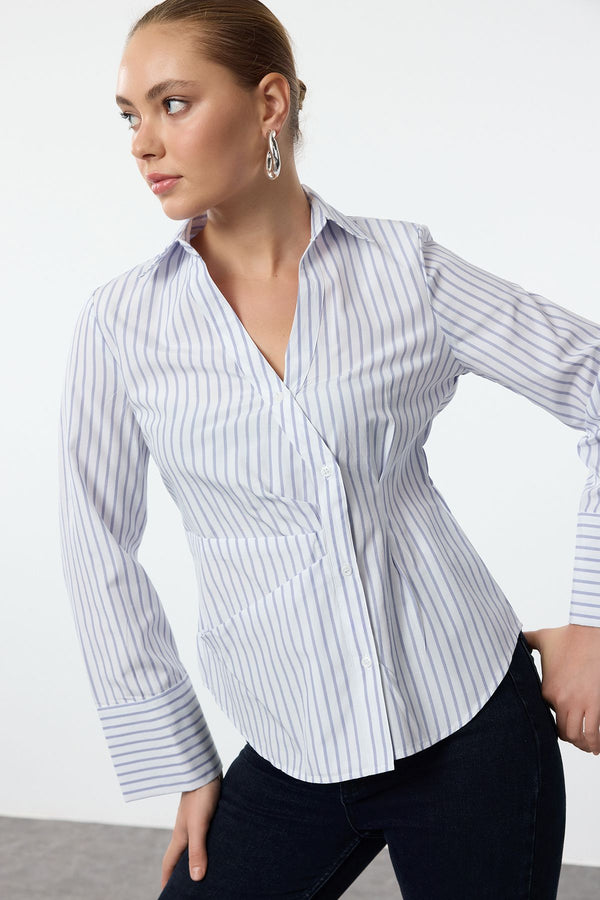 Trendyolmilla Women's Striped Long Regular Shirt