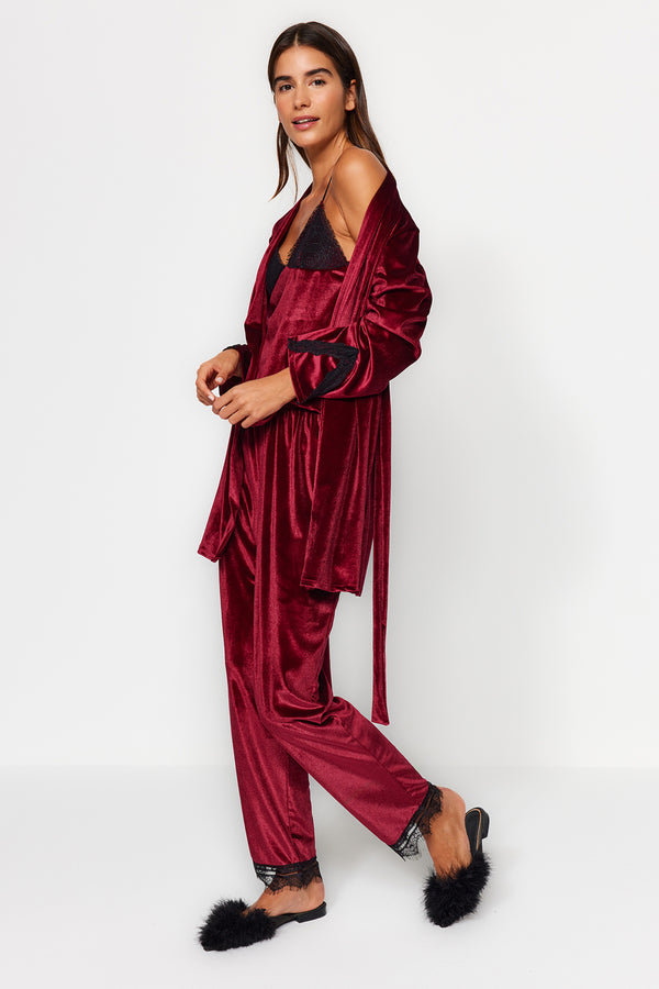 Trendyolmilla Women's Plain Long Sleeve Homewear Fitted Pajama Set