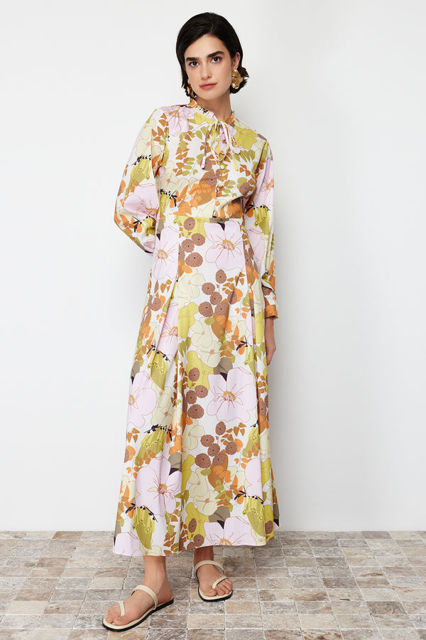 Trendyol Modest Women's Floral Maxi Long Casual Regular Dress