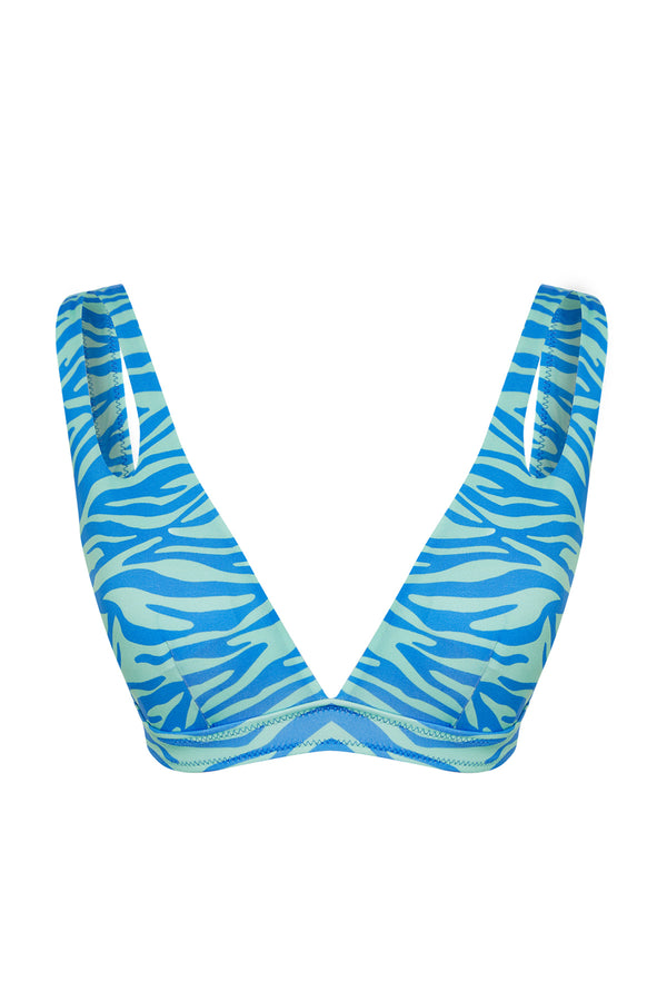 Trendyolmilla Women's Blue Animal Throw Cup Bikini Top