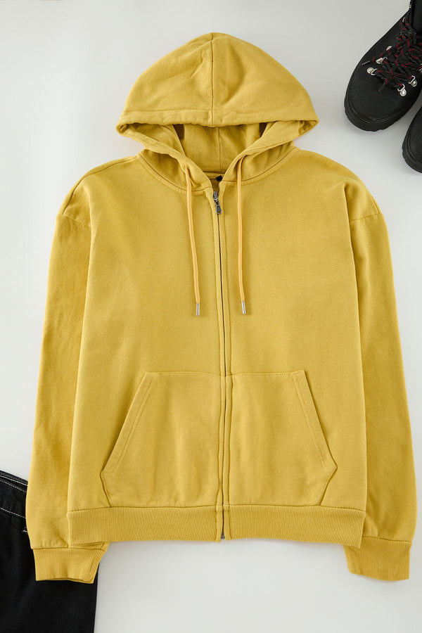 Trendyol Man Men's Yellow Straight Long Oversized Sweatshirt