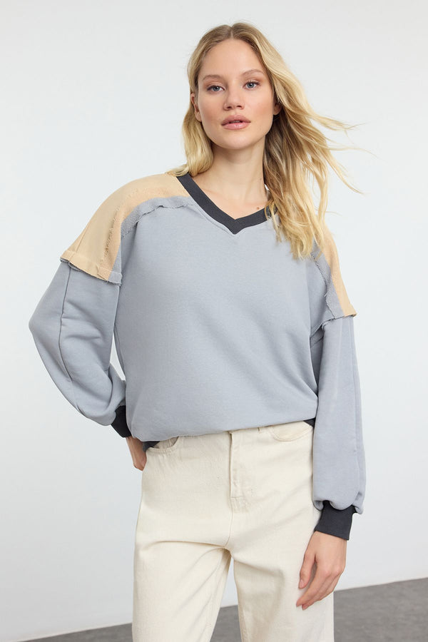 Trendyolmilla Women's Colorblock Long Oversize Sweatshirts