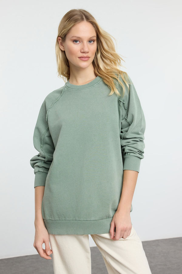 Trendyolmilla Women's Straight Long Regular Sweatshirt