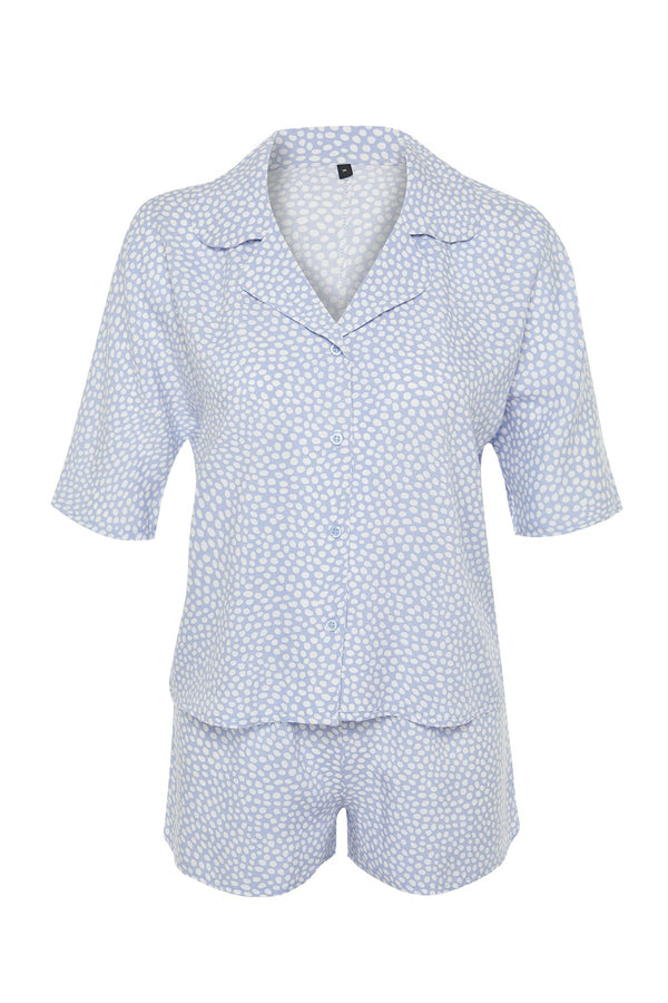 Trendyolmilla Women's Spotted Three Quarter Sleeve Lounge/home Regular Pajama Set