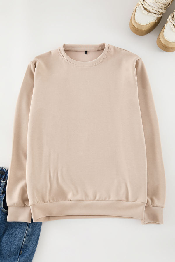 Trendyol Man Men's Beige Straight Long Regular Sweatshirt