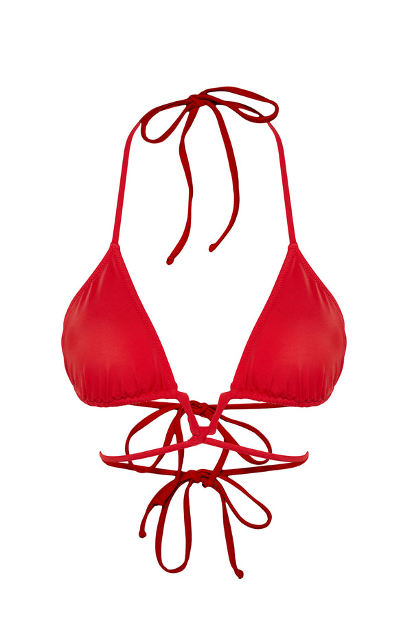 Trendyolmilla Women's Red Plain Throw Cup Bikini Top