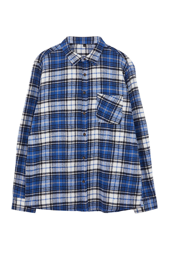 Trendyol Man Men's Plaid / Checkered Long Regular Plus Size Shirt