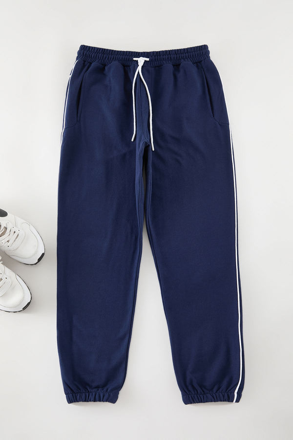 Trendyol Man Men's Dark Blue Unifarben Normal Waist Sweatpants