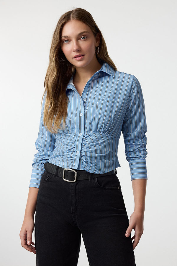 Trendyolmilla Women's Striped Long Regular Shirt