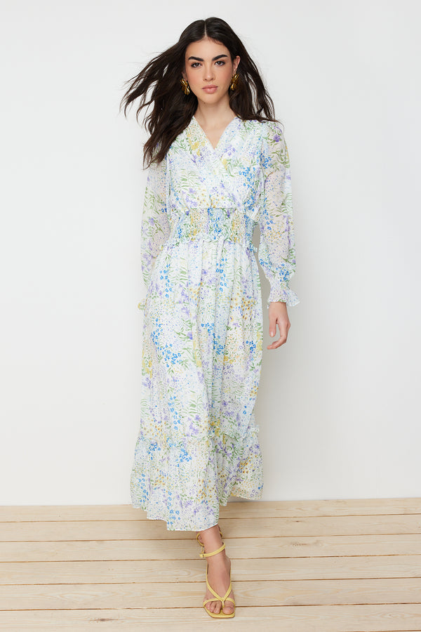 Trendyol Modest Women's Floral Maxi Long Casual Regular Dress