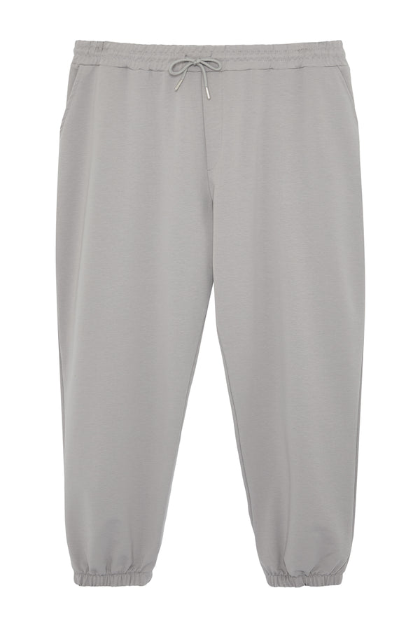 Trendyol Man Men's Gray Plain Regular Waist Plus Size Sweatpants