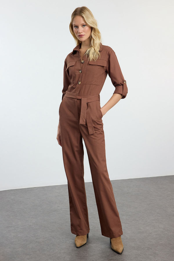 Trendyolmilla Women's Straight Long Casual/daily Regular Overalls