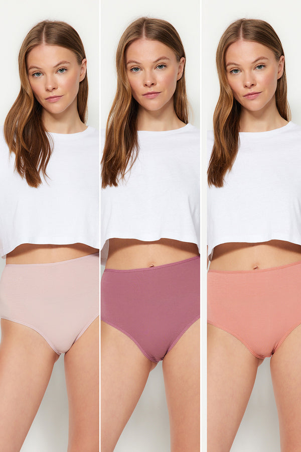 Trendyolmilla Women's 3 Pack Very Colorful Plain Panties