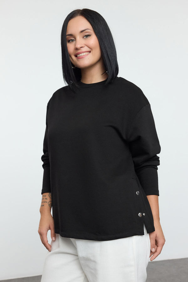 Trendyol Curve Women's Straight Long Regular Plus Size Sweatshirt