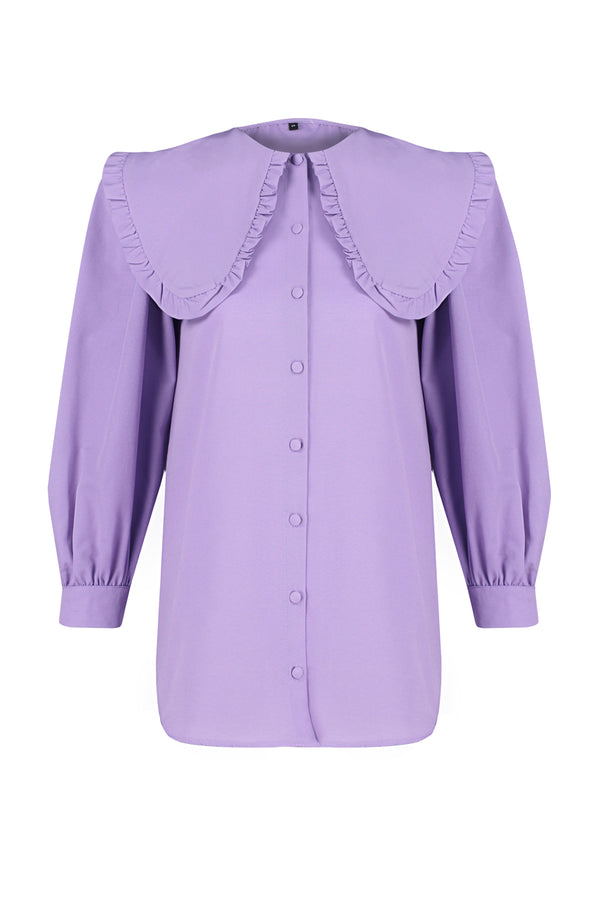 Trendyol Modest Women's Purple Plain Long Regular Shirt