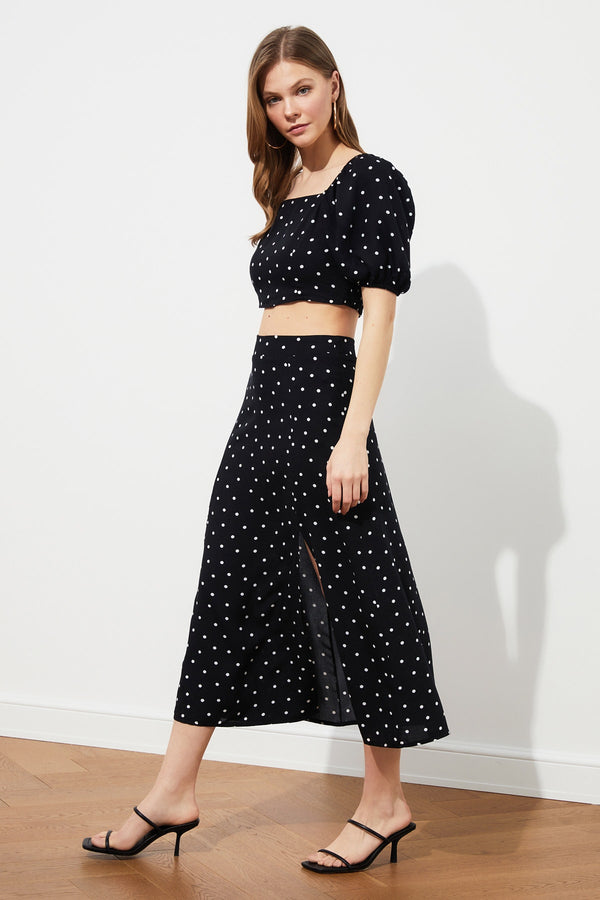 TRENDYOLMİLLA Polka Dot Bottom-Top Set TWOSS20AU0097