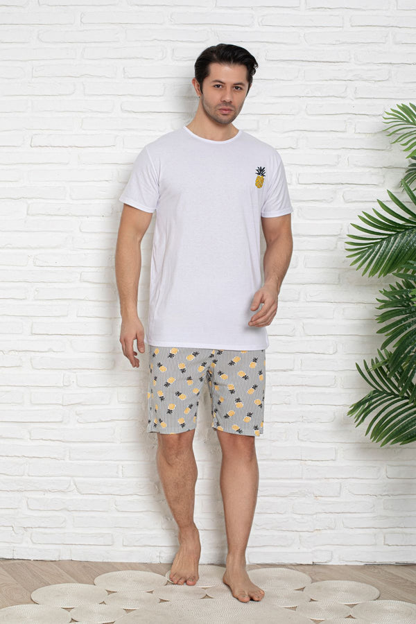 Trendyol Man Men's Printed Short Homewear Regular Pajama Set