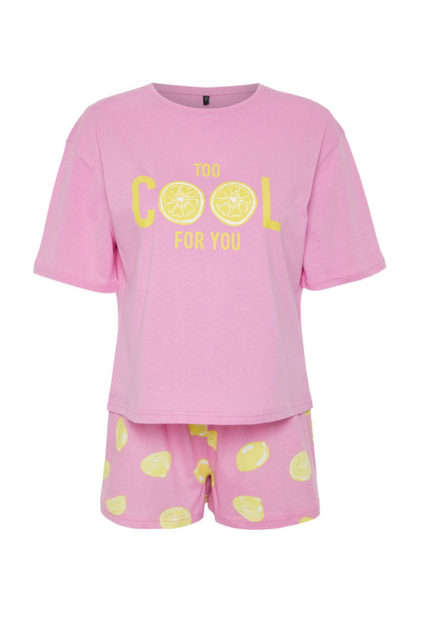 Trendyolmilla Women's Print Short Homewear Regular Fit Pajama Sets