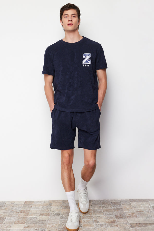 Trendyol Man Men's Motto Short Homewear Regular Pajama Set