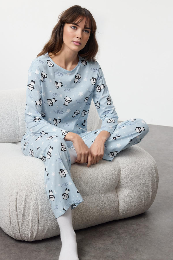 Trendyolmilla Women's Printed Long Lounge/home Regular Pajama Set