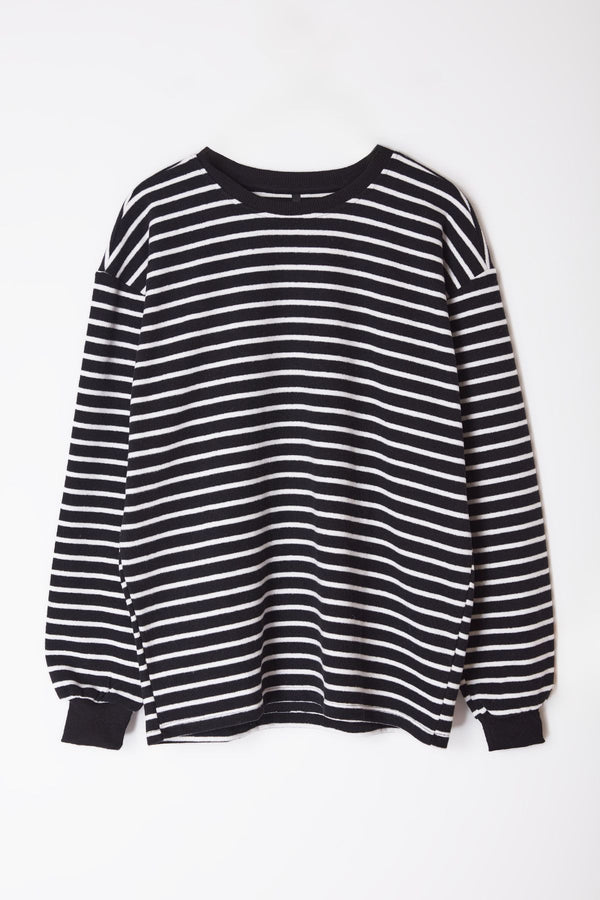 Trendyol Man Men's Striped Long Oversized Sweatshirt