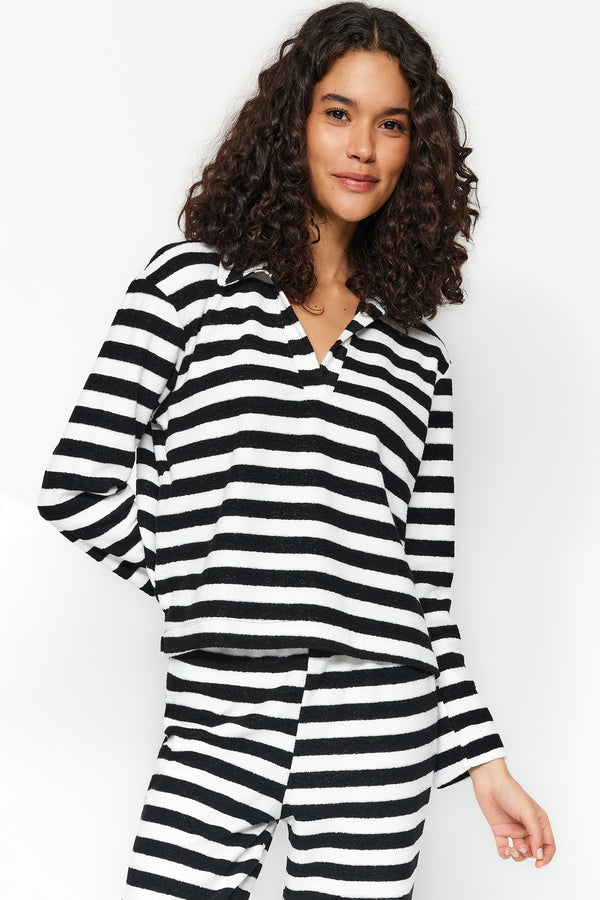 Trendyolmilla Women's Very Colorful Striped Long Sleeve Lounge/home Regular Pajama Set