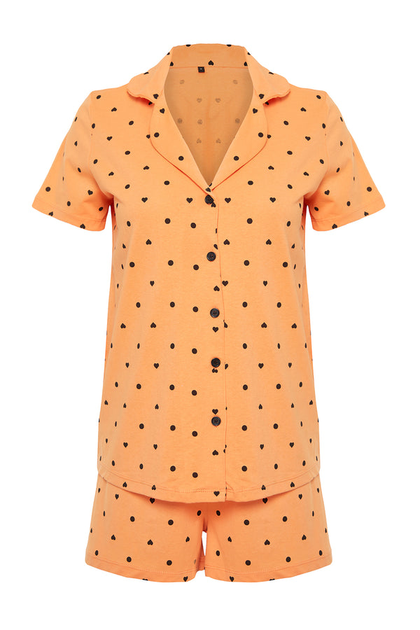 Trendyolmilla Women's Polka Dot Short Lounge/home Regular Pajamas Set