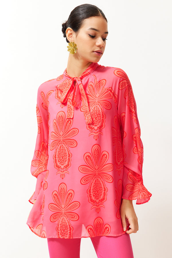 Trendyol Modest Women's Floral Long Relaxed Tunic