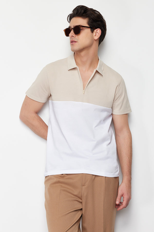 Trendyol Adam Erkek Gri Renkli Kısa Slim Polo T-Shirt