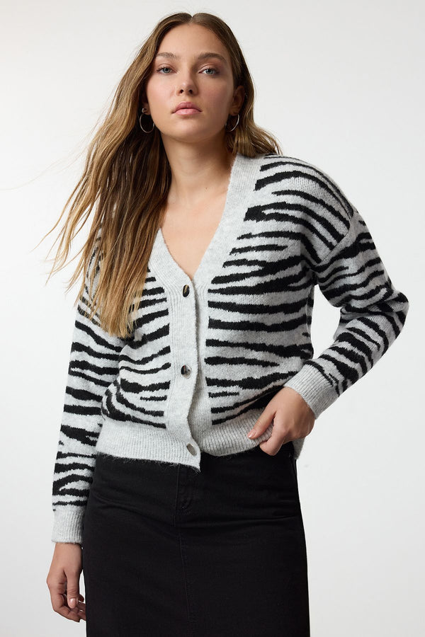 Trendyolmilla Women's Animals Long Regular Cardigan