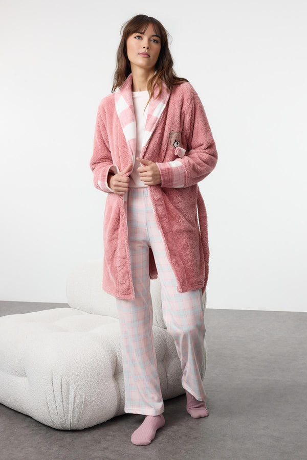 Trendyolmilla Women's Pink Straight Dressing Gown