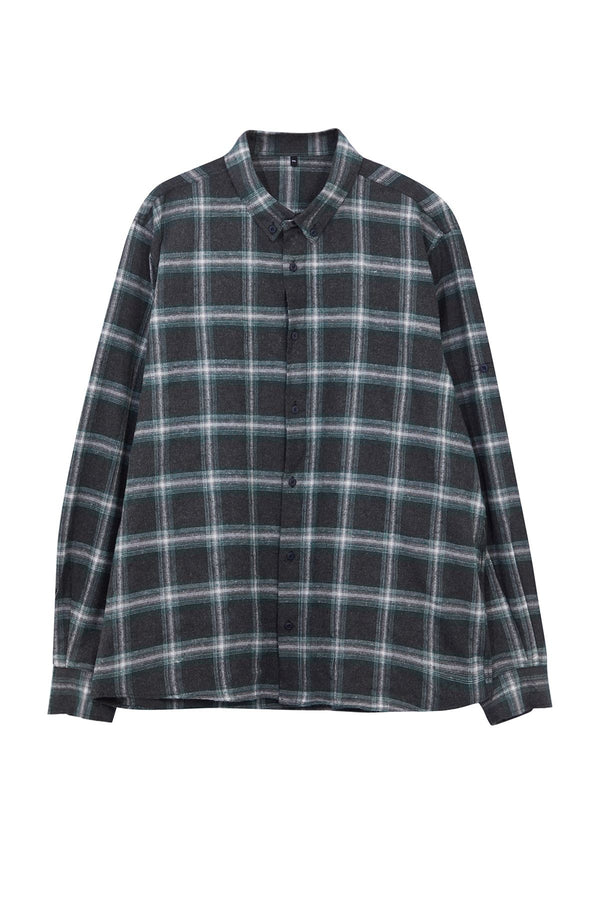 Trendyol Man Men's Plaid / Checkered Long Regular Plus Size Shirt