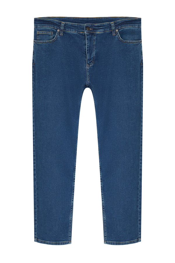 Trendyol Man Men's Navy Blue Plain Regular Waist Plus Size Jeans