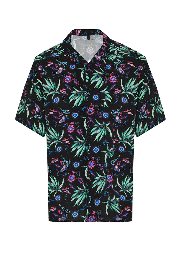 Trendyol Man Men's Printed Short Oversize Shirt