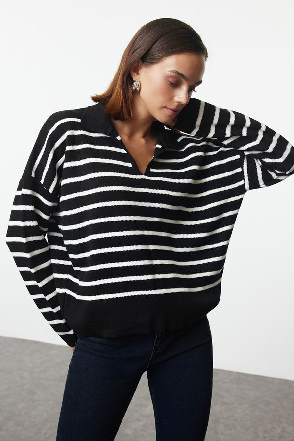 Trendyolmilla Women's Striped Long Oversized Jumper