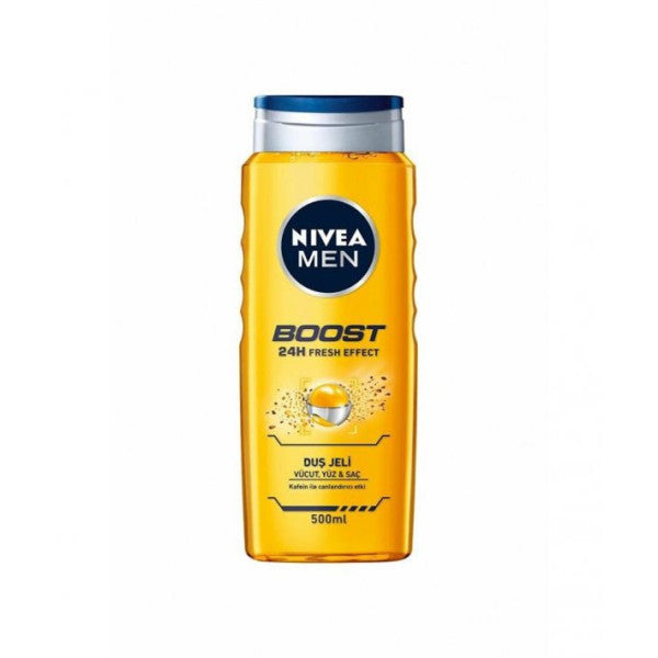 Nivea Men Boost Shower Gel 500Ml 3İn1 Complete Care, For Body, Hair And Face