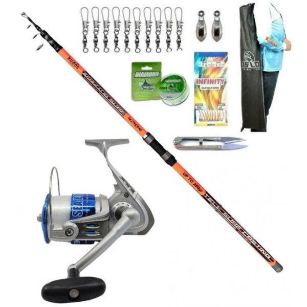 Kudos Amazing 420Cm 250Gr Kendo Sea Power 7000 Surf Fishing Tackle Set