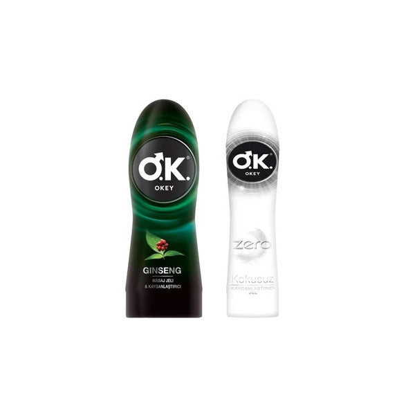 Okey Zero Lubricating Gel 100 Ml + Ginseng Massage Gel Lubricant 200 Ml