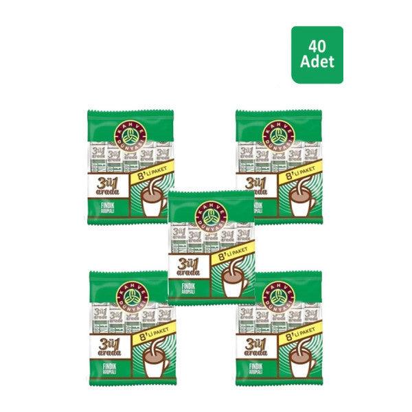 Coffee World 3 İn 1 Hazelnut Flavored Coffee 8 X 18 Gr X 5 Pieces