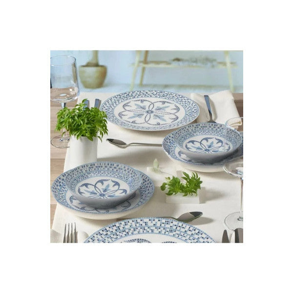 Gural Porselen  Athens 24 Piece Dinner Set - White / Blue