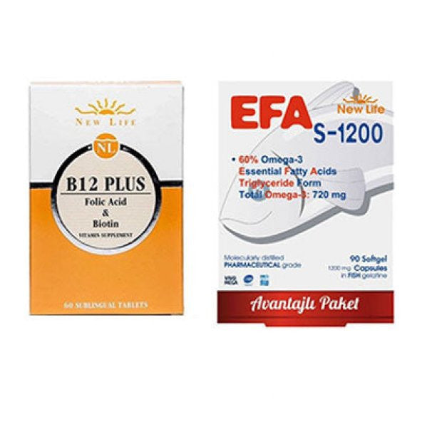 New Life B12 Plus 60 Tablet & Efa S-1200 90 Capsule