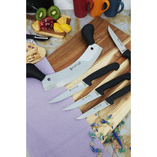 Incisive Kitchen Knife Set Of 5 Meat Bread Vegetable Fruit Knife Pita Minced Meat Pastry Salad Pizza Knife