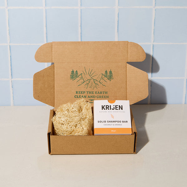 Krijen Solid Shampoo 100 Gr + Pumpkin Fiber Set