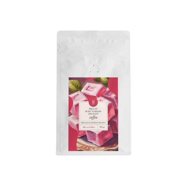 Decaffeinated Rose Turkish Delight Flavored Bean Coffee 200 Gr