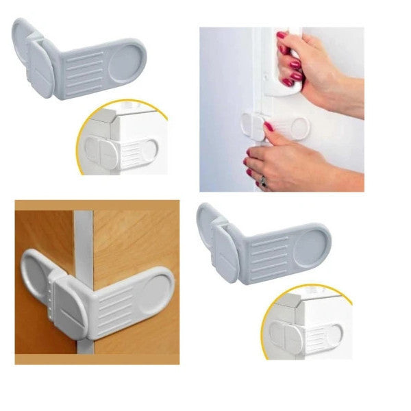 Baby Child Safety Self Adhesive Screwless Corner Cover Lock For Drawer And Cabinet