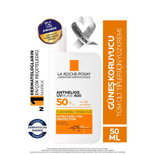 La Roche Posay Anthelios Uvmune Invisible Fluid Spf50 Combination And Oily Skin Face Sunscreen 50Ml
