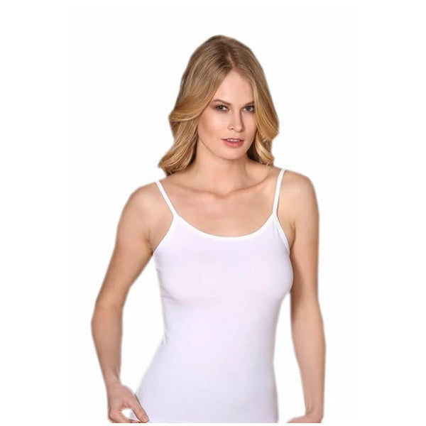 Berrak Women's White Strappy Lycra Undershirt Elf568Ber2128