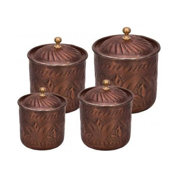 Turna Copper Saffron Spice Bowl Set Of 4 Handmade Oxide Turna0010-3