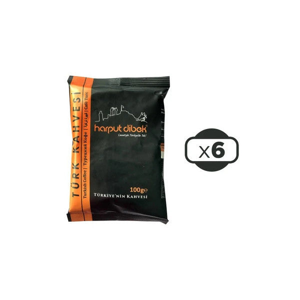 Harput Dibek Turkish Coffee 100G X 6 – Gift-Ready Mini Pack (600G Total) – Authentic Elazığ Stone-Ground Coffee
